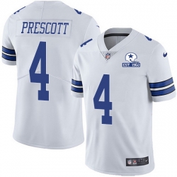 Nike Cowboys 4 Dak Prescott White Men Stitched With Established In 1960 Patch NFL Vapor Untouchable Limited Jersey