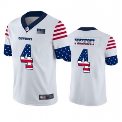 Nike Cowboys 4 Dak Prescott White USA Flag Fashion Limited Jersey