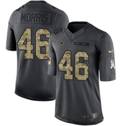 Nike Cowboys #46 Alfred Morris Black Mens Stitched NFL Limited 2016 Salute To Service Jersey