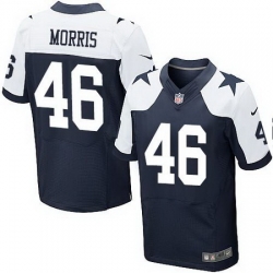 Nike Cowboys #46 Alfred Morris Navy Blue Thanksgiving Mens Stitched NFL Throwback Elite Jersey