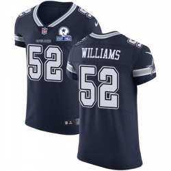 Nike Cowboys 52 Connor Williams Navy Blue Team Color Men Stitched With Established In 1960 Patch NFL Vapor Untouchable Elite Jersey