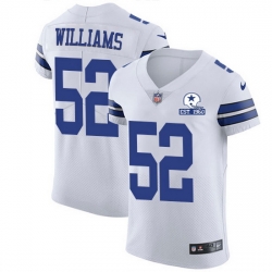 Nike Cowboys 52 Connor Williams White Men Stitched With Established In 1960 Patch NFL New Elite Jersey