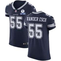 Nike Cowboys 55 Leighton Vander Esch Navy Blue Team Color Men Stitched With Established In 1960 Patch NFL Vapor Untouchable Elite Jersey