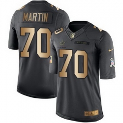 Nike Cowboys #70 Zack Martin Black Mens Stitched NFL Limited Gold Salute To Service Jersey