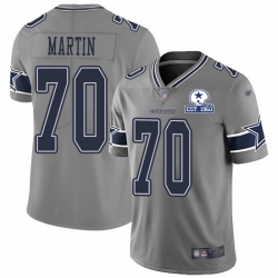 Nike Cowboys 70 Zack Martin Gray Men Stitched With Established In 1960 Patch NFL Limited Inverted Legend Jersey