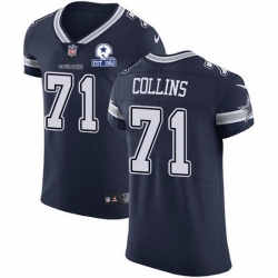 Nike Cowboys 71 La 27el Collins Navy Blue Team Color Men Stitched With Established In 1960 Patch NFL Vapor Untouchable Elite Jersey