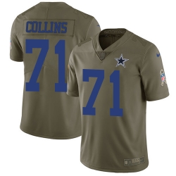 Nike Cowboys #71 La el Collins Olive Mens Stitched NFL Limited 2017 Salute To Service Jersey