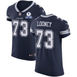 Nike Cowboys 73 Joe Looney Navy Blue Team Color Men Stitched With Established In 1960 Patch NFL Vapor Untouchable Elite Jersey