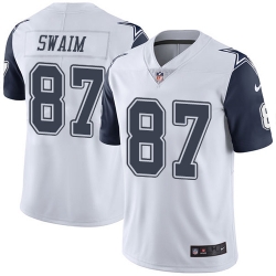 Nike Cowboys #87 Geoff Swaim White Men Stitched NFL Limited Rush Jersey