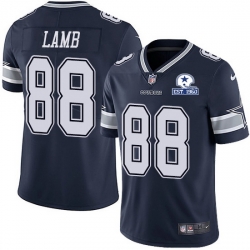 Nike Cowboys 88 CeeDee Lamb Navy Blue Team Color Men Stitched With Established In 1960 Patch NFL Vapor Untouchable Limited Jersey