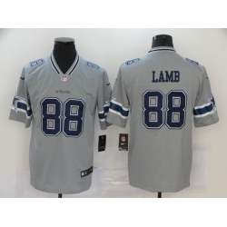 Nike Cowboys 88 Ceedee Lamb Gray Inverted Legend Limited Jersey