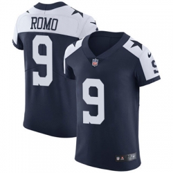 Nike Cowboys #9 Tony Romo Navy Blue Thanksgiving Mens Stitched NFL Vapor Untouchable Throwback Elite Jersey