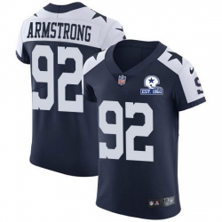 Nike Cowboys 92 Dorance Armstrong Navy Blue Thanksgiving Men Stitched With Established In 1960 Patch NFL Vapor Untouchable Throwback Elite Jersey