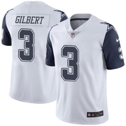 Nike Dallas Cowboys 3 Garrett Gilbert White Men Stitched NFL Limited Rush Jersey