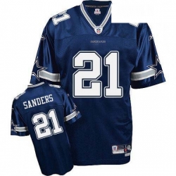 Reebok Dallas Cowboys 21 Deion Sanders Navy Blue Team Color Replica Throwback NFL Jersey