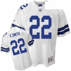 Reebok Dallas Cowboys 22 Emmitt Smith Authentic White Legend Throwback NFL Jersey