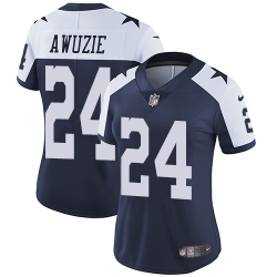 Nike Cowboys #24 Chidobe Awuzie Navy Blue Thanksgiving Womens Stitched NFL Vapor Untouchable Limited Throwback Jersey