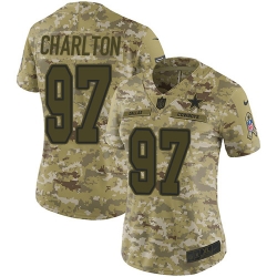 Nike Cowboys #97 Taco Charlton Camo Women Stitched NFL Limited 2018 Salute to Service Jersey