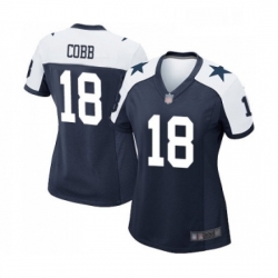 Womens Dallas Cowboys 18 Randall Cobb Game Navy Blue Throwback Alternate Football Jersey