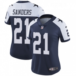 Womens Nike Dallas Cowboys 21 Deion Sanders Navy Blue Throwback Alternate Vapor Untouchable Limited Player NFL Jersey