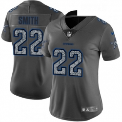 Womens Nike Dallas Cowboys 22 Emmitt Smith Gray Static Vapor Untouchable Limited NFL Jersey