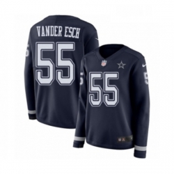 Womens Nike Dallas Cowboys 55 Leighton Vander Esch Limited Navy Blue Therma Long Sleeve NFL Jersey