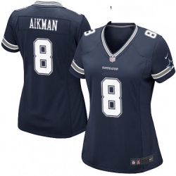 Womens Nike Dallas Cowboys 8 Troy Aikman Game Navy Blue Team Color NFL Jersey