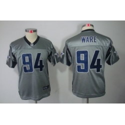 Nike Youth Dallas Cowboys #94 DeMarcus Ware[Youth Grey Shadow Elite Jerseys]