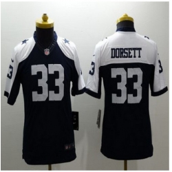 Youth New Cowboys #33 Tony Dorsett Navy Blue Thanksgiving Throwback Stitched NFL Limited Jersey