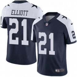 Youth Nike Dallas Cowboys 21 Ezekiel Elliott Navy Blue Throwback Alternate Vapor Untouchable Limited Player NFL Jersey