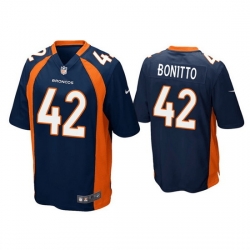 Men Denver Broncos 42 Nik Bonitto Navy Game Stitched Jersey