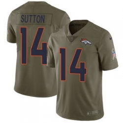 Men Nike Broncos #14 Courtland Sutton Olive Stitched NFL Limited 2017 Salute to Service Jersey