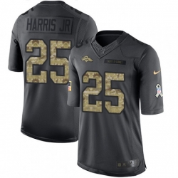 Men Nike Denver Broncos 25 Chris Harris Jr Limited Black 2016 Salute to Service NFL Jersey