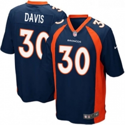 Men Nike Denver Broncos 30 Terrell Davis Game Navy Blue Alternate NFL Jersey