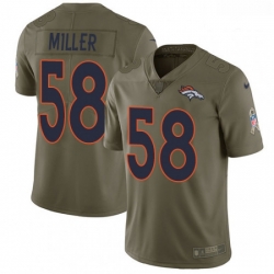 Men Nike Denver Broncos 58 Von Miller Limited Olive 2017 Salute to Service NFL Jersey