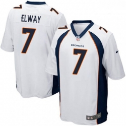 Men Nike Denver Broncos 7 John Elway Game White NFL Jersey