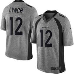 Nike Broncos #12 Paxton Lynch Gray Mens Stitched NFL Limited Gridiron Gray Jersey