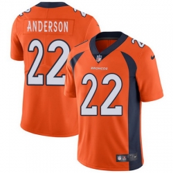 Nike Broncos #22 C J  Anderson Orange Team Color Mens Stitched NFL Vapor Untouchable Limited Jersey