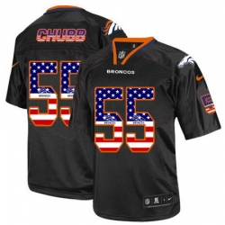 Nike Broncos #55 Bradley Chubb Black Mens Stitched NFL Elite USA Flag Fashion Jersey