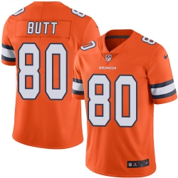 Nike Broncos #80 Jake Butt Orange Mens Stitched NFL Limited Rush Jersey