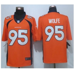 Nike Broncos #95 Derek Wolfe Orange Team Color Mens Stitched NFL New Limited Jersey