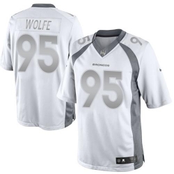 Nike Broncos #95 Derek Wolfe White Mens Stitched NFL Limited Platinum Jersey