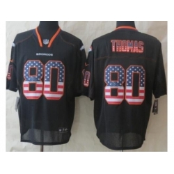 Nike Denver Broncos 80 Julius Thomas Black Elite USA Flag Fashion NFL Jersey