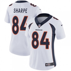 Nike Broncos #84 Shannon Sharpe White Womens Stitched NFL Vapor Untouchable Limited Jersey