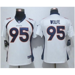 Nike Broncos #95 Derek Wolfe White Womens Stitched NFL New Limited Jersey