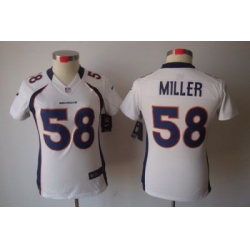 Women Nike Denver Broncos 58 Miller White[Women's NIKE LIMITED Jersey]