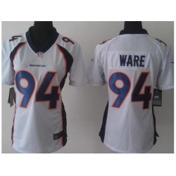 Women Nike Denver Broncos 94 DeMarcus Ware White NFL Jerseys