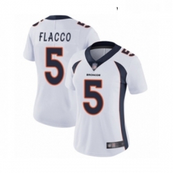 Womens Denver Broncos 5 Joe Flacco White Vapor Untouchable Limited Player Football Jersey