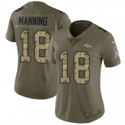 Womens Nike Denver Broncos 18 Peyton Manning Limited OliveCamo 2017 Salute to Service NFL Jersey