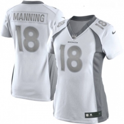 Womens Nike Denver Broncos 18 Peyton Manning Limited White Platinum NFL Jersey